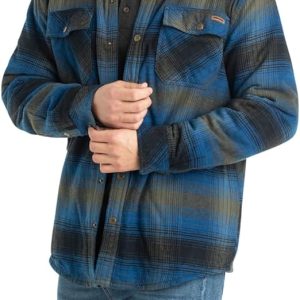 Legendary Whitetails Archer Flannel Thermal Lined Shirt Jacket for Men, Quilted Insulated Plaid Work Outerwear Coat