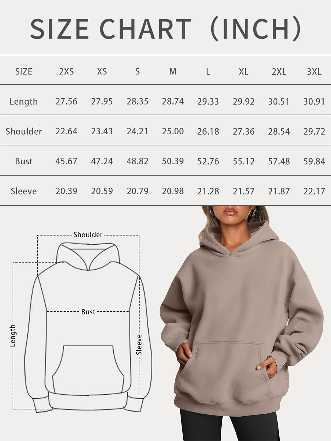 Womens Oversized Hoodies Fleece Sweatshirts Long Sleeve Sweaters Pullover Fall Outfits - Image 7